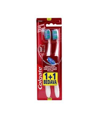 Colgate 360 Derece Optik Beyaz Diş Fırçası Orta 1+1 Hediye
