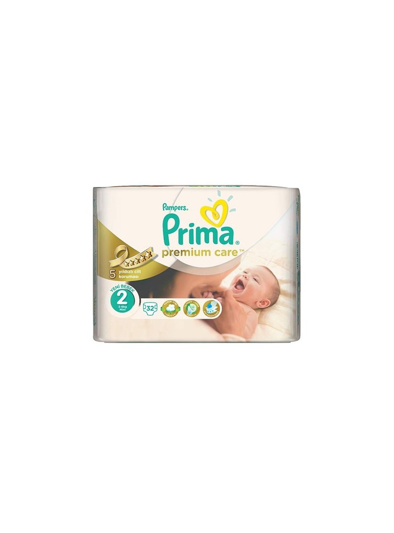 Prima Bebek Bezi Premium Care 2 Beden Mini Tekli Paket 32