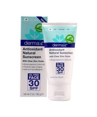 Derma E Antioxidant Natural Sunscreen SPF 30 Oil Free Face Lotion 56gr Antioksidan İçerikli Doğal Güneş Koruyucu