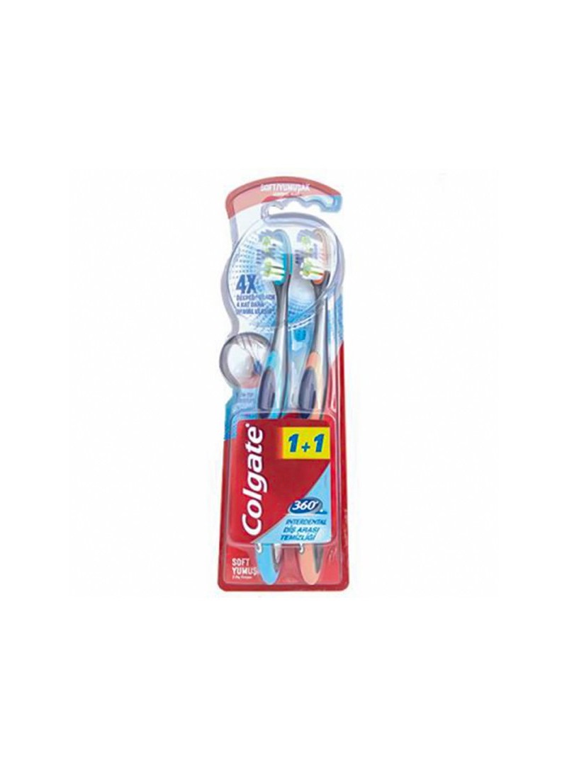 Colgate 360 Derece Diş Arası Temizliği Diş Fırçası 1+1