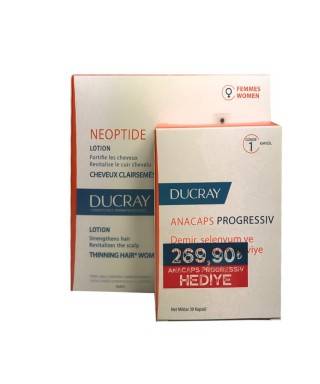 Ducray Neoptide Losyon 3 x 30 ml Anacaps Progressiv 30 Kapsül HEDİYE