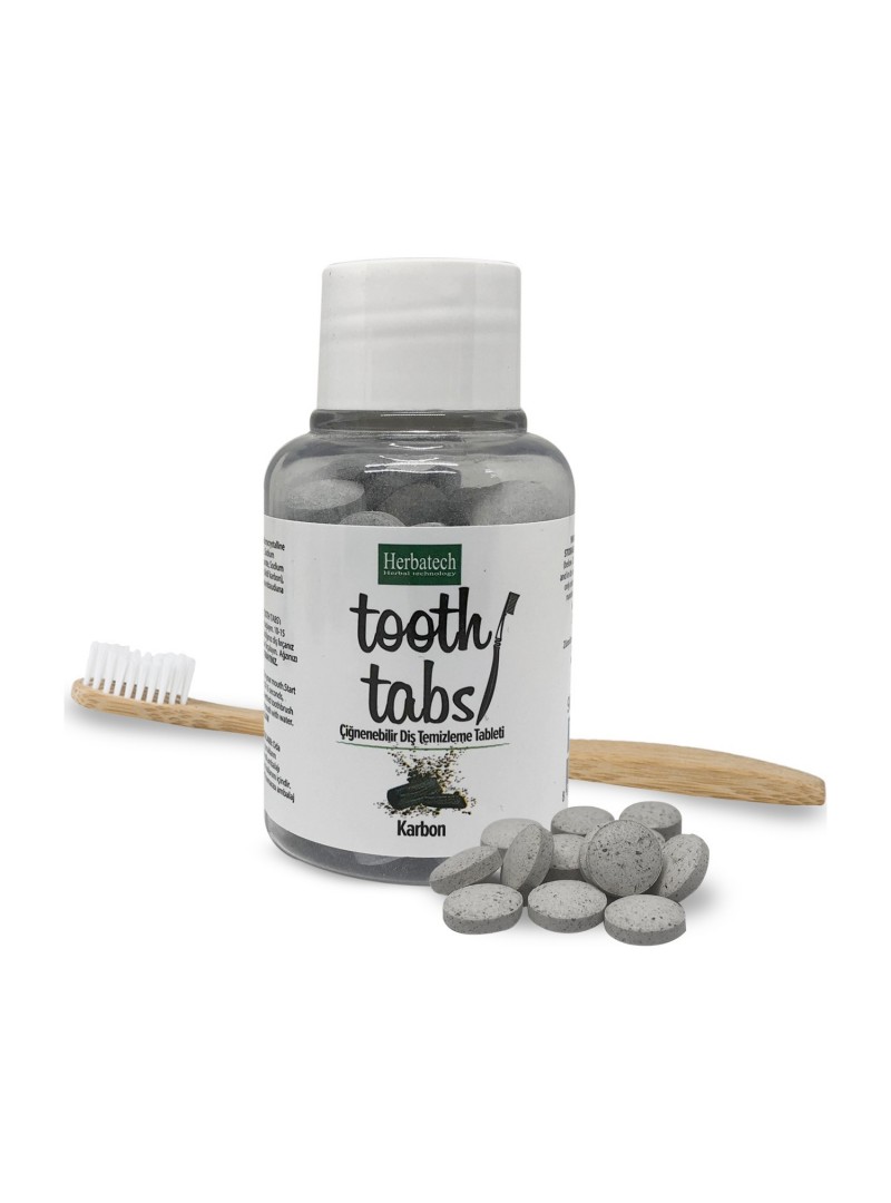 Herbatech Çiğnenebilir Diş Temizleme Tableti (Karbon) 90 Tablet