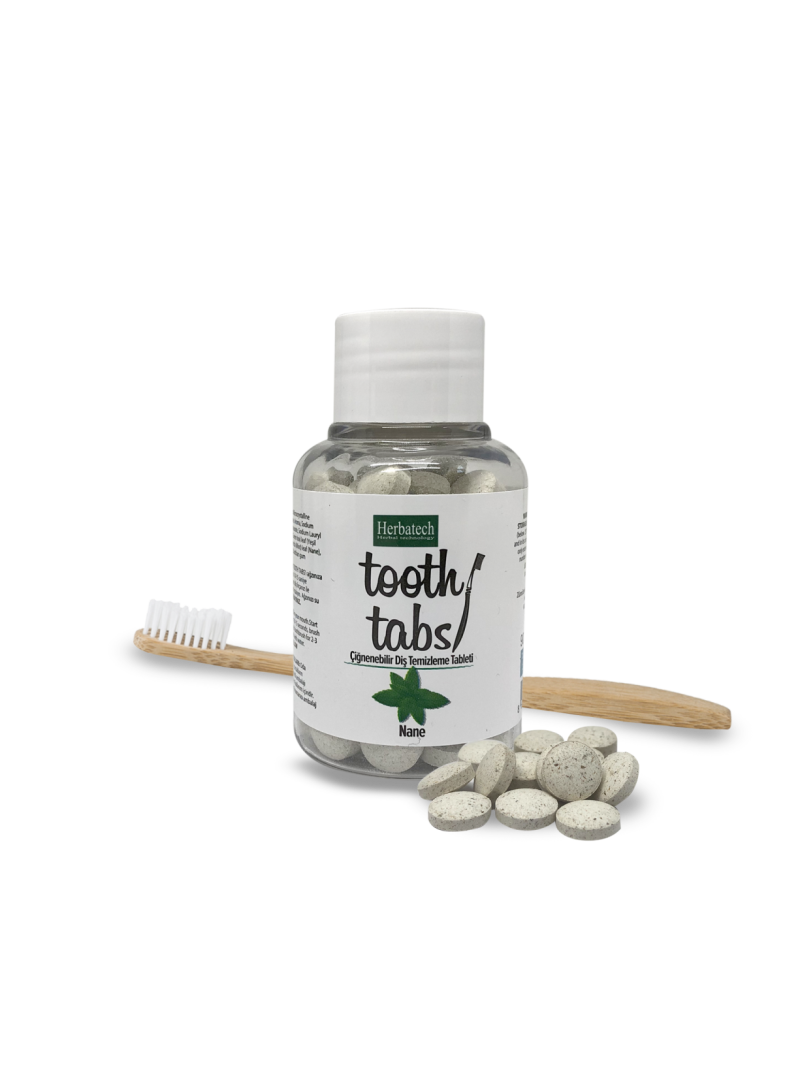 Herbatech Tooth Tabs Çiğnenebilir Diş Temizleme Tableti Nane Aromalı 90 Adet