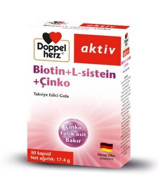 Doppel Herz Aktiv Biotin + L-sistein + Çinko 30 Kapsül