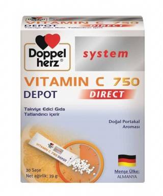 Doppelherz System Vitamin C 750 Depot Direct 20 Saşe