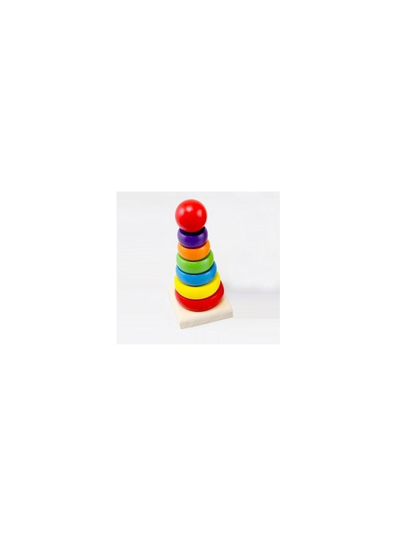 Pharma Toys Colorful Wooden Rainbow Tower Organik Oyuncak