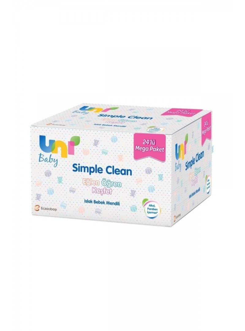 Uni Baby Simple Clean Islak Bebek Mendili 24x72 Adet