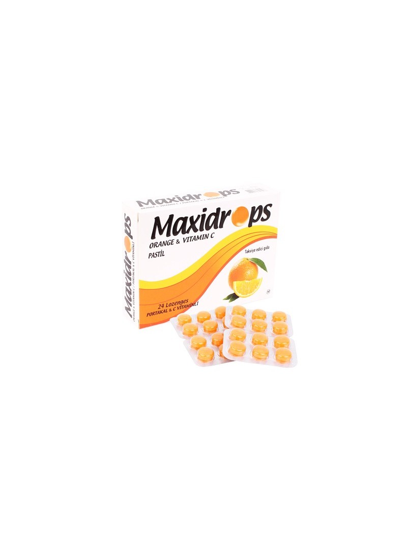 Maxidrops Pastil Portakal ve C Vitamini 24'lü