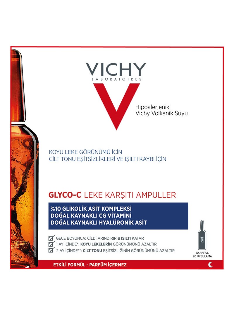 Vichy Liftactiv Glyco-C Leke Karşıtı Ampul Saf C Vitamini ve Glikolik Asit Kompleksi 10 x 2 ml