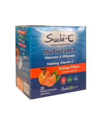 Suda Vitamin Suda-C Multivitamin 1000 mg Vitamin C Portakal 20 Saşe