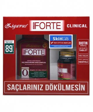 Zigavus Forte Clinical Şampuan ( Kuru / Normal Saçlar ) 300 ml - Biotin&Saw Palmetto 30 Tablet Set