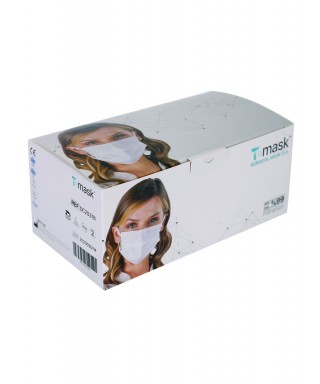 Dentac T-Mask 3 Katlı Renkli Cerrahi Yüz Maskesi Su Beji  50 Adet