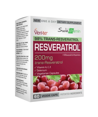 Suda Vitamins Resveratrol 200 mg 60 Vegi Kapsül