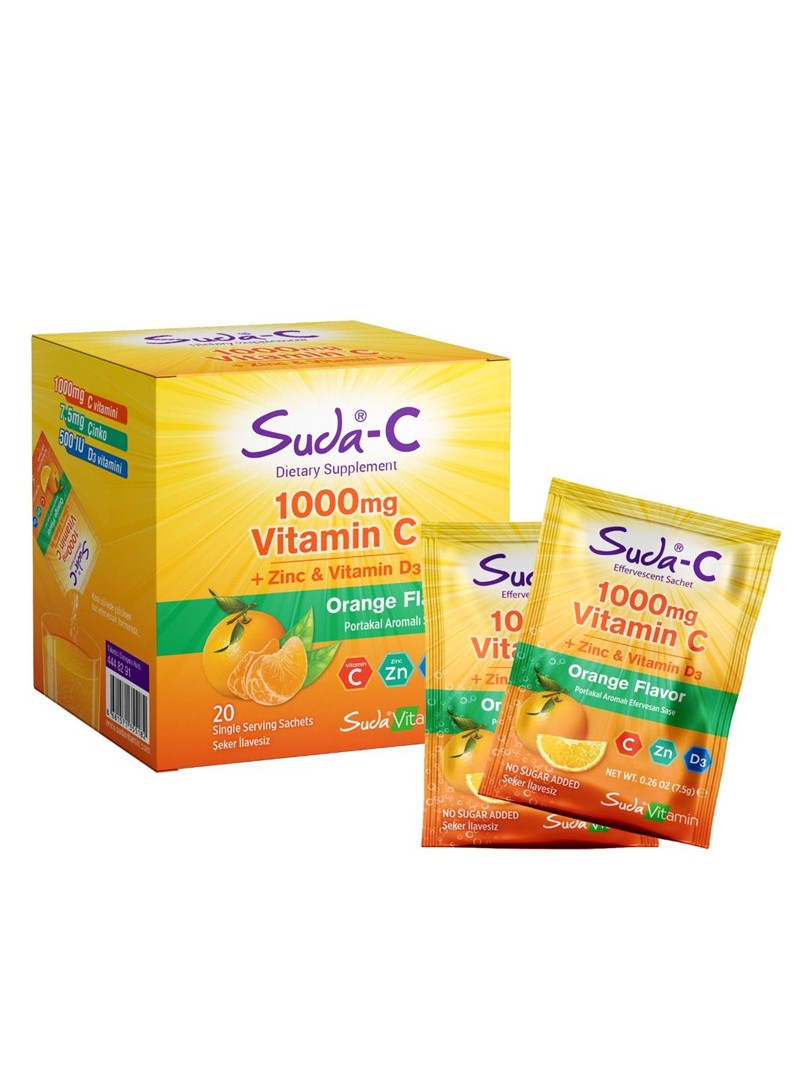 Suda Vitamin Suda-C Vitamin C 1000 mg Orange 20 Saşe