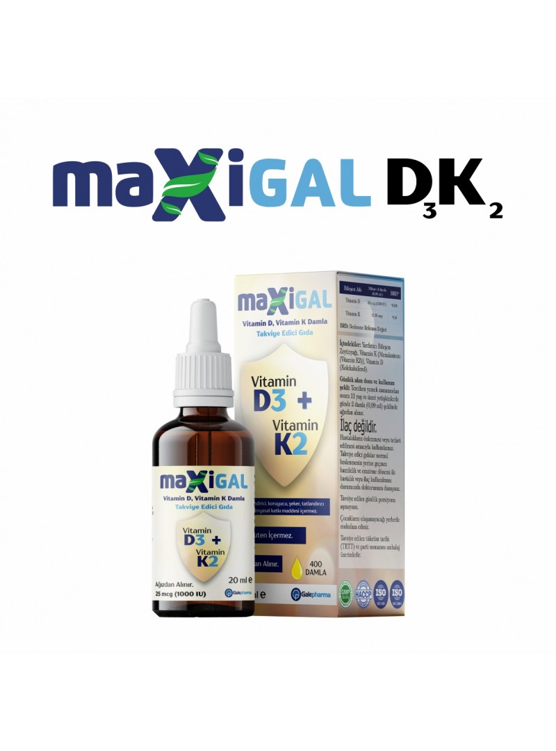Maxigal D3 + K2 Takviye Edici Gıda 20 ml
