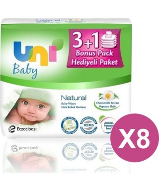 Uni Baby Natural Islak Pamuk Mendil 56'lı x 32 Paket