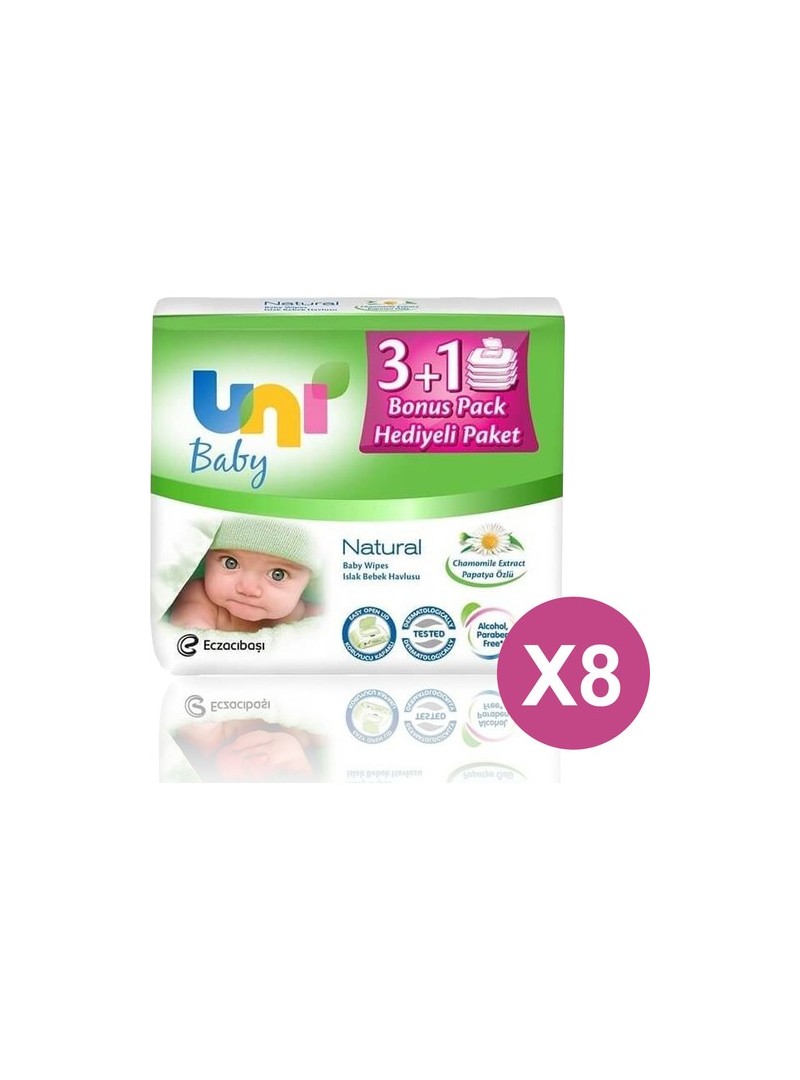 Uni Baby Natural Islak Pamuk Mendil 56'lı x 32 Paket