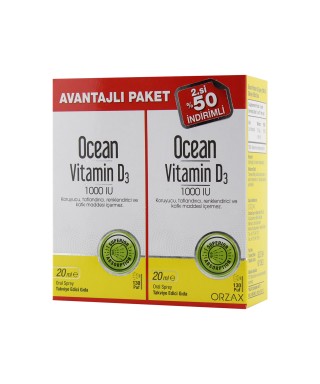 Ocean Vitamin D3 1000 IU 20 ml Sprey x 2 Adet ( Avantajlı Paket )
