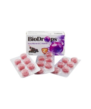 BioDrops Kara Mürver & C Vitamini 18 Pastil