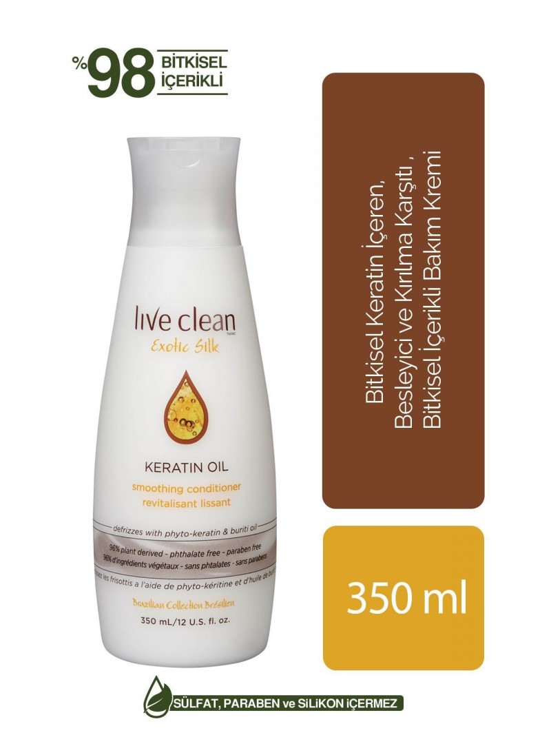 Live Clean Keratin Oil Conditioner 350 ml