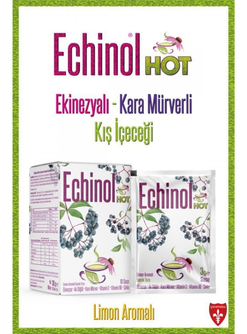 Echinol Hot Ekinezya - Kara Mürver - Limon Aromalı 10 Saşe
