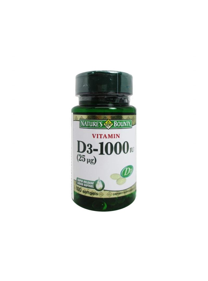 Nature's Bounty Vitamin D3 1000 IU 100 Softjel
