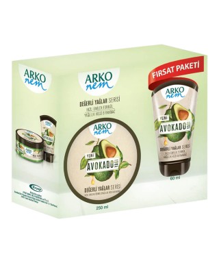 Arko Nem Değerli Yağlar Avokado Krem 250ml + 60ml Set