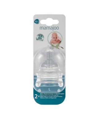 Mamajoo %0 BPA Silikon Biberon Emziği İkili L No.3 12 ay+