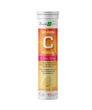 Outlet - Suda Vitamin Vitamin C 1000mg + Zinc 5mg 15 Efervesan