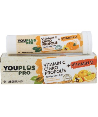 Youplus Pro Vitamin C & D & Çinko & Propolis 15 Efervesan Tablet
