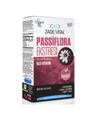 Outlet - Zade Vital Passiflora Ekstresi İçeren Takviye Edici Gıda 30 Bitkisel Kapsül