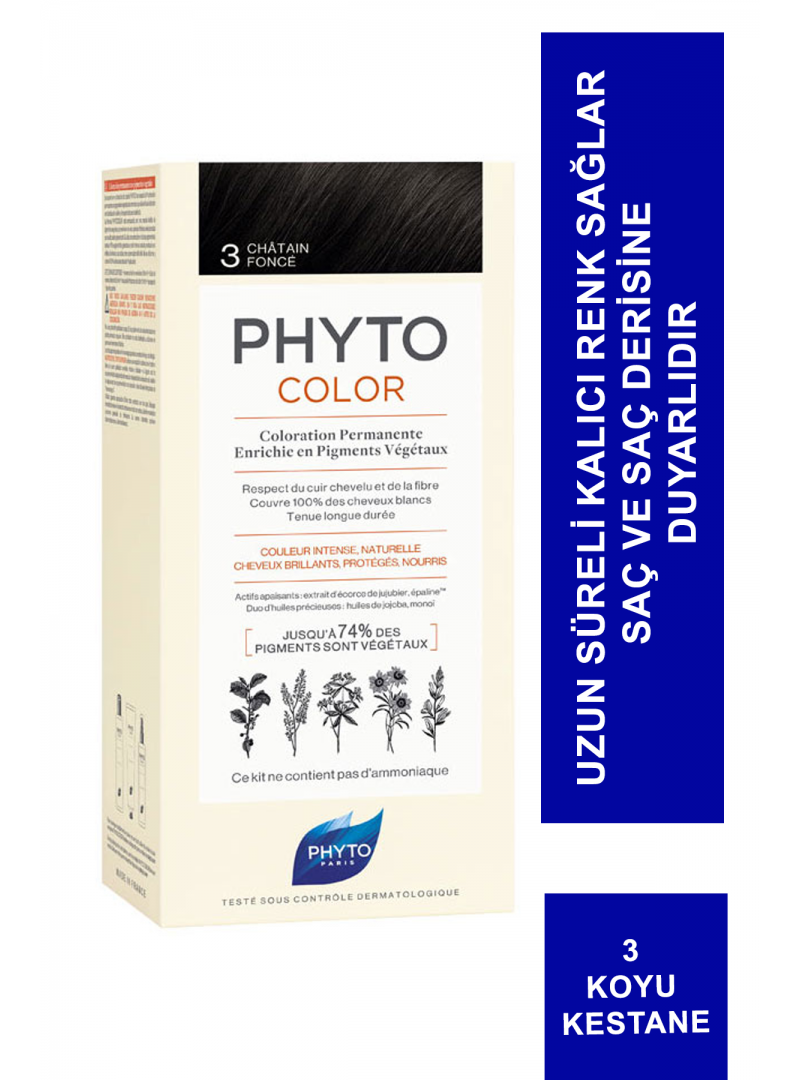 Phyto Color Bitkisel Saç Boyası - 3 Koyu Kestane
