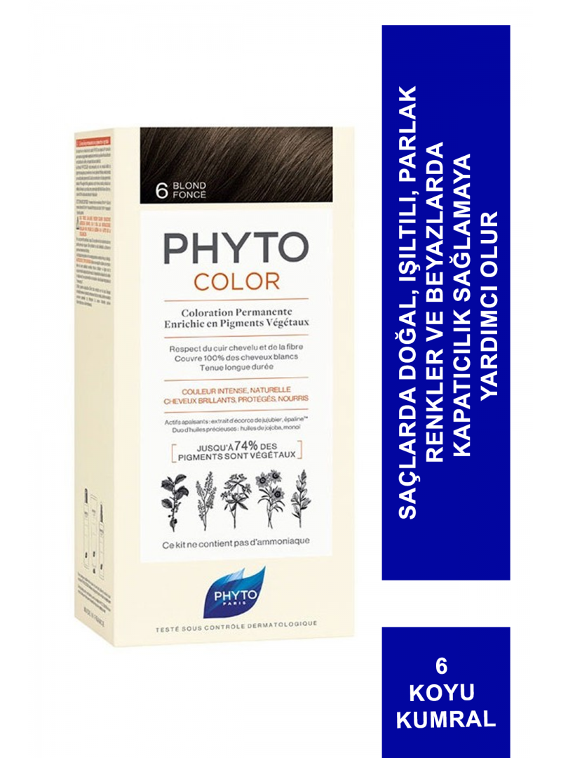 Phyto Color Bitkisel Saç Boyası 6 Koyu Kumral (Dark Blonde)