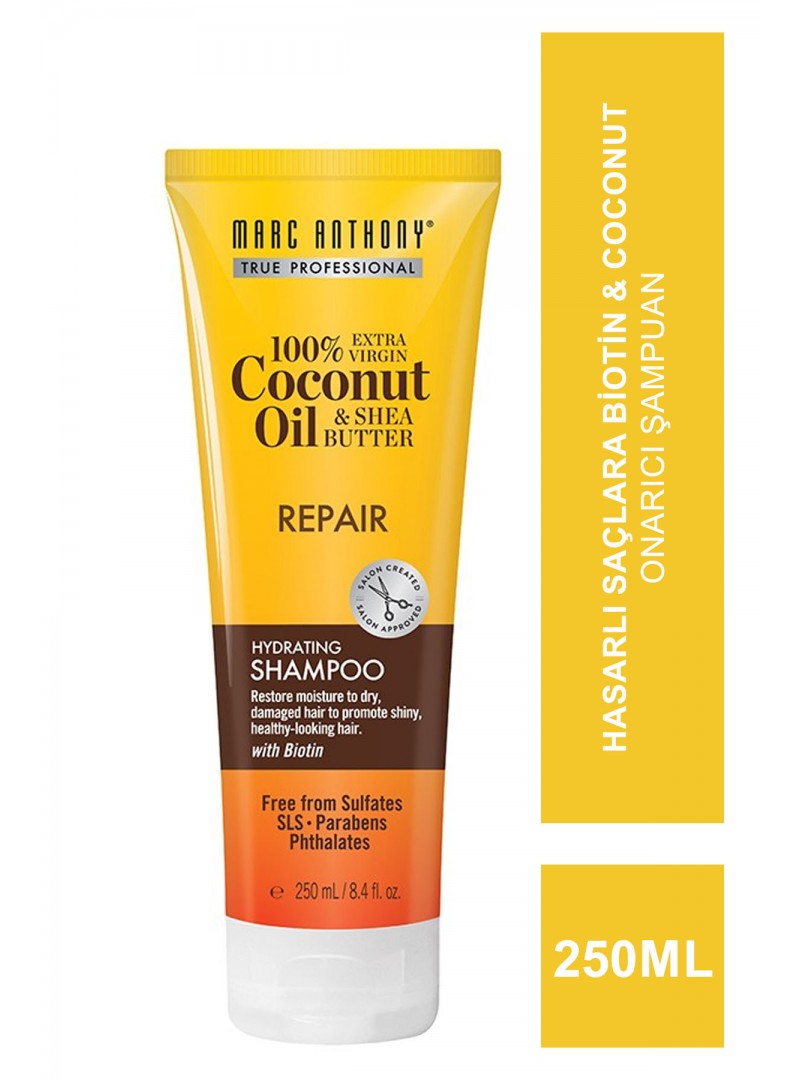 Marc Anthony Coconut Oil & Shea Butter Repair Hydrating Shampoo ( Hasarlı Saçlara Biotin & Coconut Onarıcı Şampuan ) 250 ml
