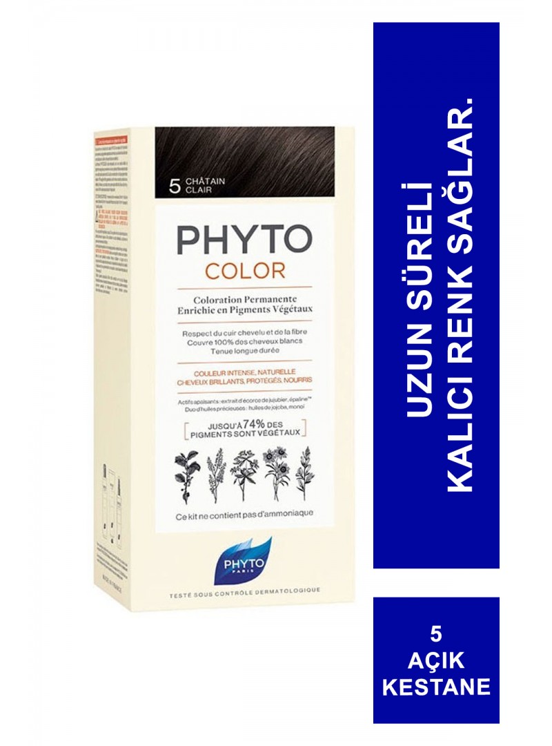 Phyto Color Bitkisel Saç Boyası 5 Açık Kestane (Chatain Clair) Yeni Formül