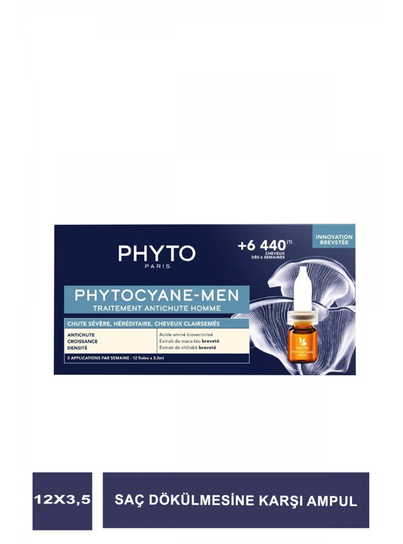 Phyto Phytocyane Erkek Tipi Kronik Saç Dökülme Karşıtı 12 x 3,5 ml Ampul