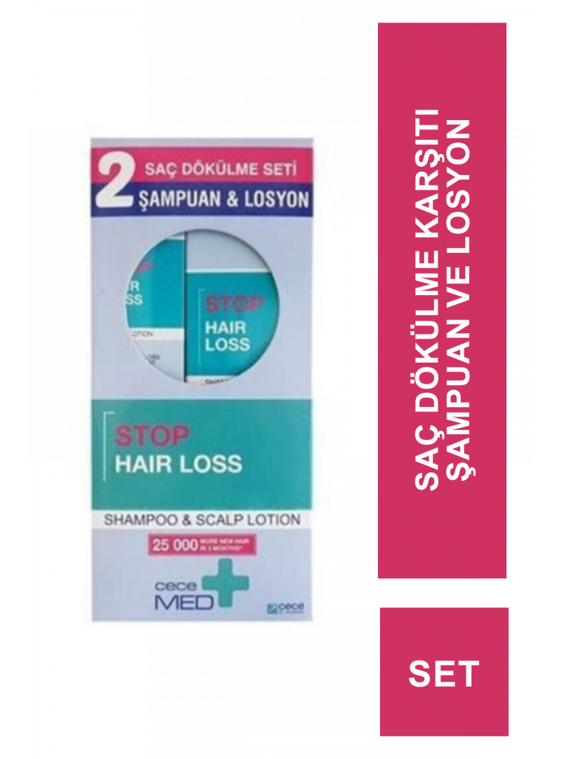 Cecemed Stop Hair Loss Saç Dökülme Karşıtı Şampuan 300 ml + Losyon 75 ml (S.K.T 01-2024)
