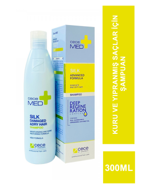 CeceMed Silk Advanced Formula Damaged And Dry Hair Shampoo Kuru-Yıpranmış ve Atopik Saçlar İçin Şampuan 300 ml