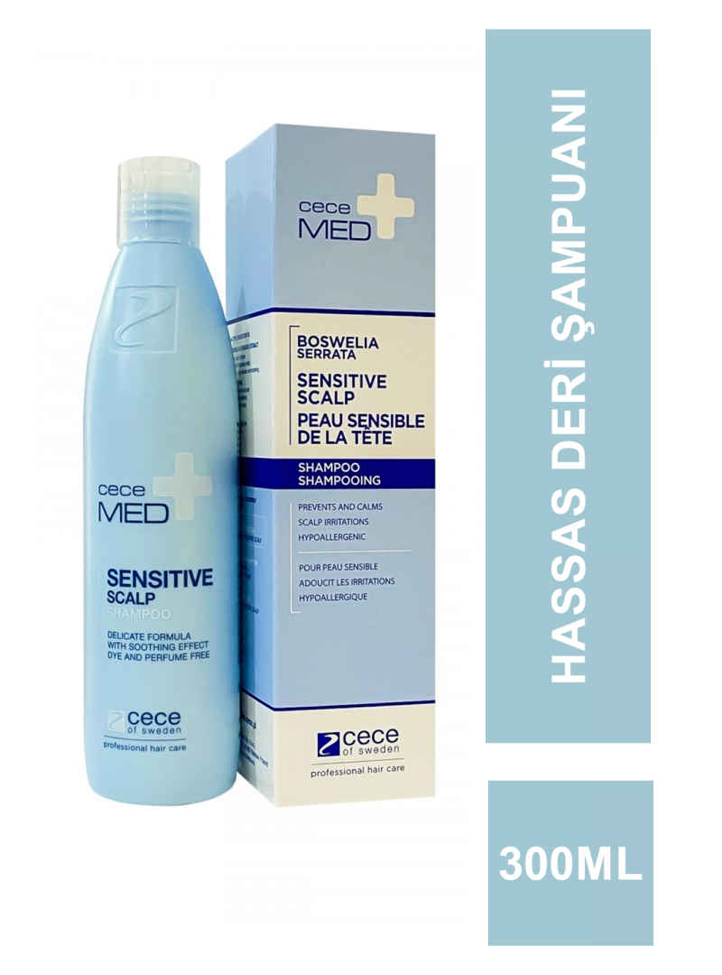CeceMed Sensitive Scalp Shampoo Hassas Saç Derisi Şampuanı 300 ml (S.K.T 11-2024)
