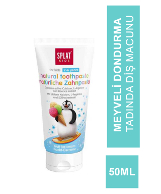 Splat Kids Natural Toothpaste Meyveli Dondurma Tadında 2-6 Yaş Diş Macunu 50ml (S.K.T 11-2023)