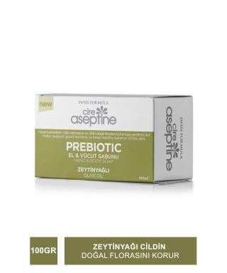 Cire Aseptine Prebiotic El ve Vücut Sabunu Zeytinyağlı 100gr (S.K.T 09-2024)