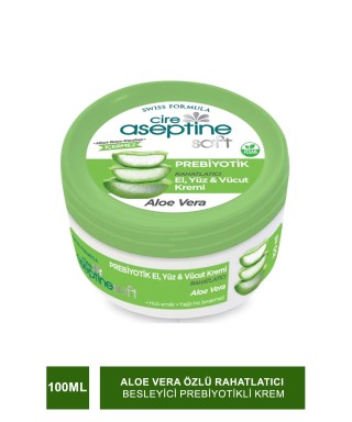 Cire Aseptine Soft Aloe Vera Özlü Rahatlatıcı Besleyici Prebiyotikli Krem 100 ml