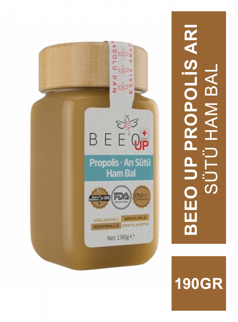 Beeo Up Propolis Arı Sütü Ham Bal ( Yetişkin ) 190 gr (S.K.T 10-2023)