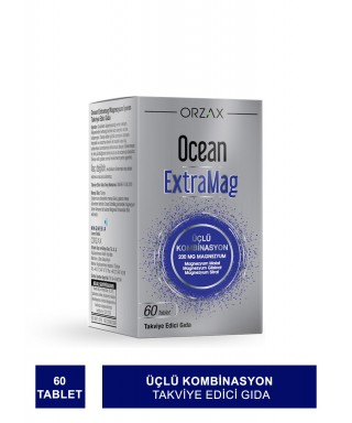 Ocean ExtraMag Üçlü Kombinasyon Takviye Edici Gıda 60 Tablet (S.K.T 05-2025)