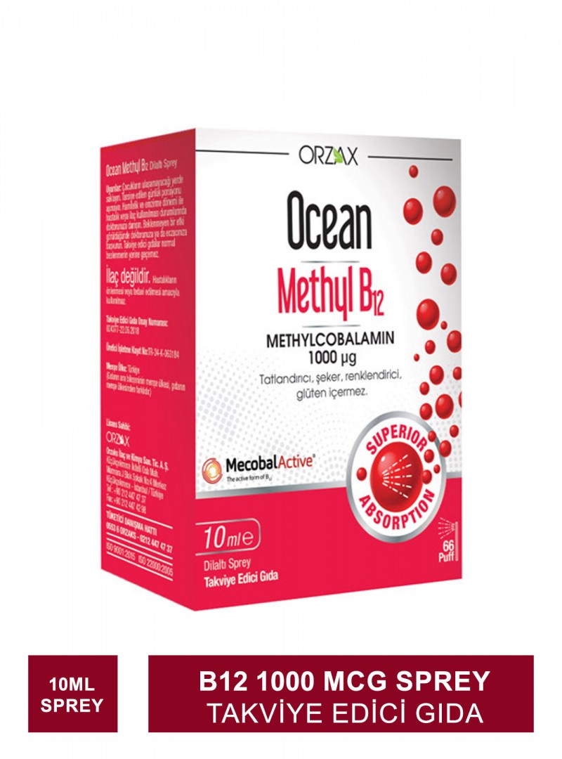 Ocean Methyl  B12 1000 MCG Sprey 10 ML (S.K.T 04-2024)