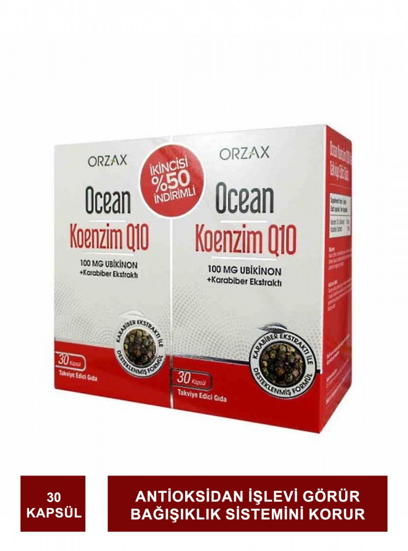 Ocean Koenzim Q10 30 Kapsül 2'li Paket (S.K.T 07-2023)