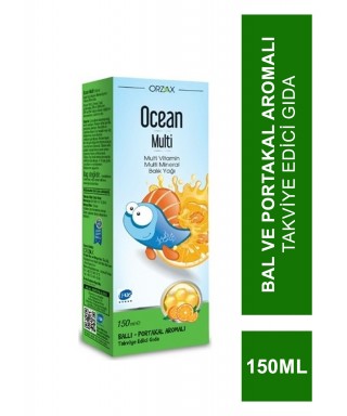 Ocean Multi Şurup Balık Yağı Bal ve Portakal Aromalı 150 ml (S.K.T 08-2024)