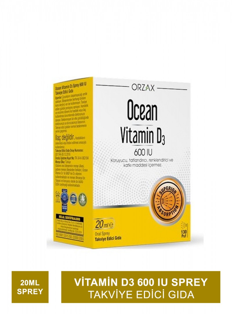 Ocean Vitamin D3 600 IU Sprey 20ml (S.K.T 09-2024)