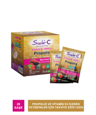 Suda Vitamin Suda-C Vitamin C 1000 mg Propolis 20 Saşe (S.K.T 12-2022)