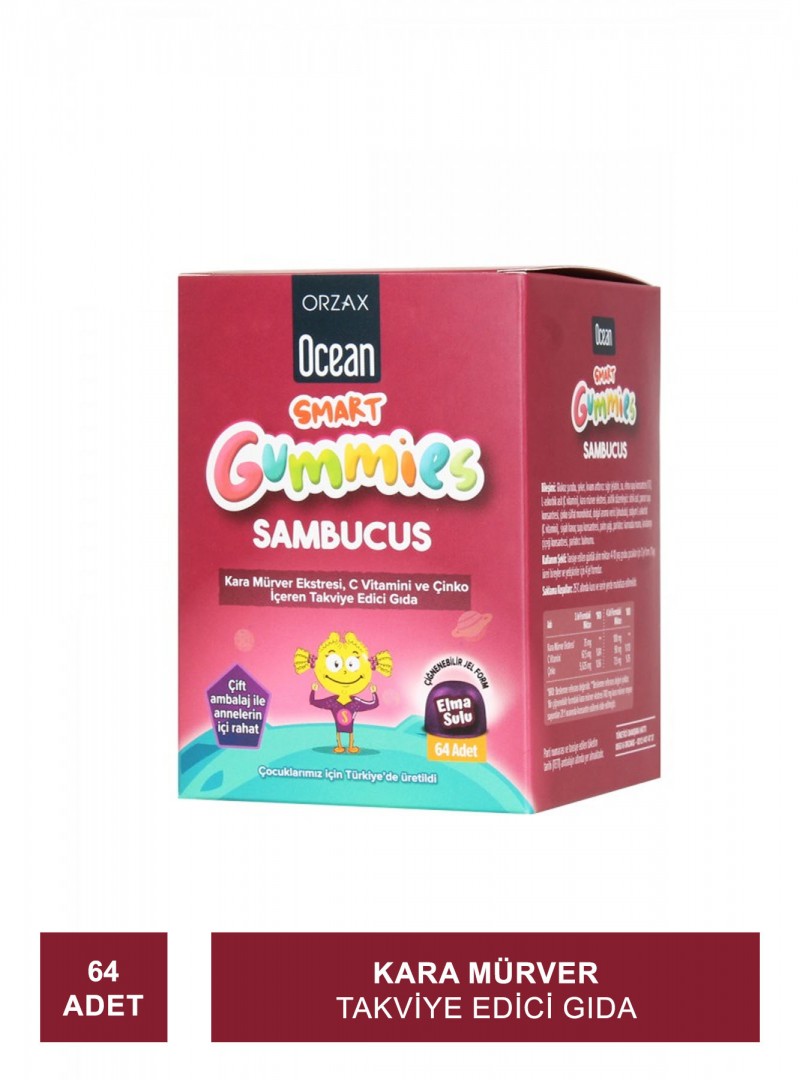 Ocean Smart Gummies Sambucus Takviye Edici Gıda 64 Adet (S.K.T 08-2024)